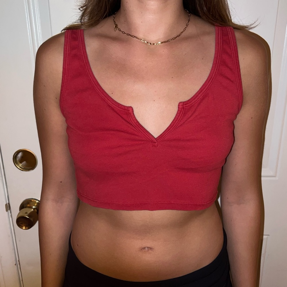Brandy Melville cropped red tank